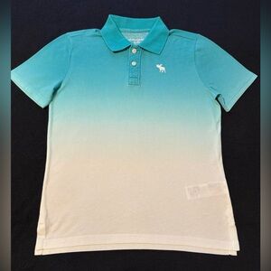 Abercrombie Kids Polo- Ombré Green and White- Size 13/14
